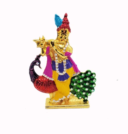 krishna car dashboard idol with peacock