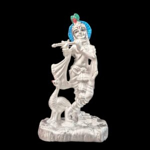 Pure Silver Krishna Idol for Gifts and Car Dashboard
