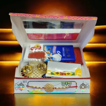 Image of a rakhi hamper for quick delivery in Canada and the US