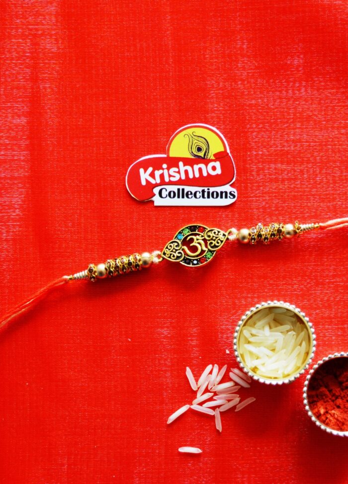 Premium Om Rakhi with stone work