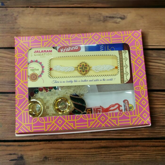 Pearl band Rakhi Lindt Chocolate Hamper -1