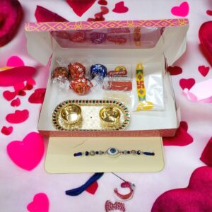 Evil eye Rakhi Chocolate Gift Hamper | Evil eye Rakhi - Lindor Chocolate hamper