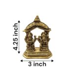 dimensions on Image of a Brass Lakshmi and Ganesh Idol placed on a platform in a Home Mandir