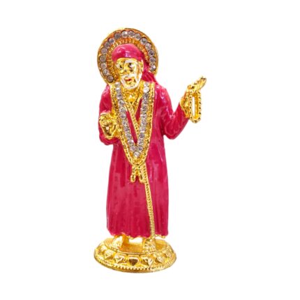 Buy Sai Baba car dashboard idol in Canada and US. Red Sai Baba idol on a white background.