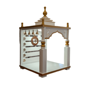Wooden home Temple -White gold | Pooja Mandir for home