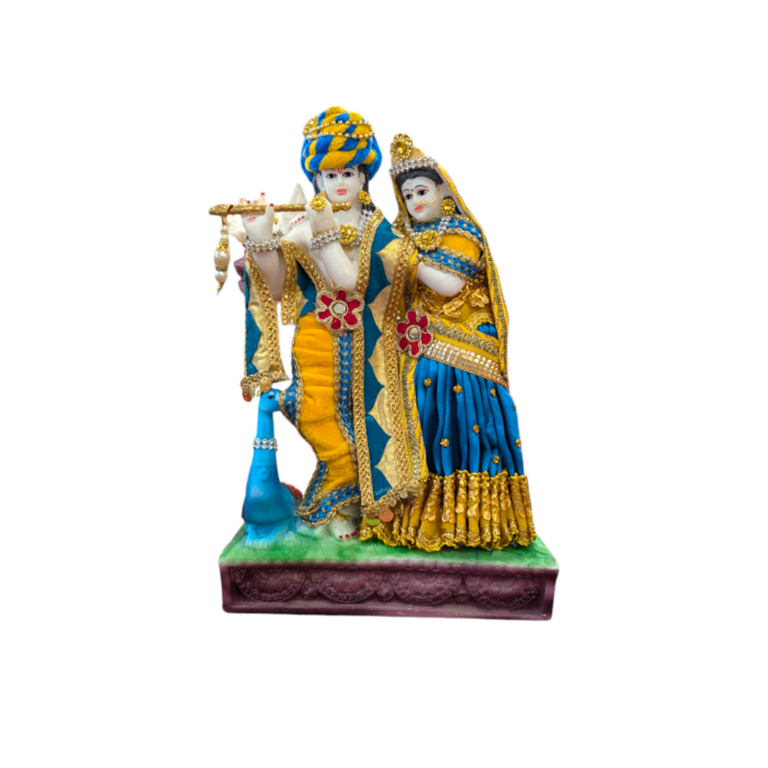 Radha Krishna Statue with blue dress