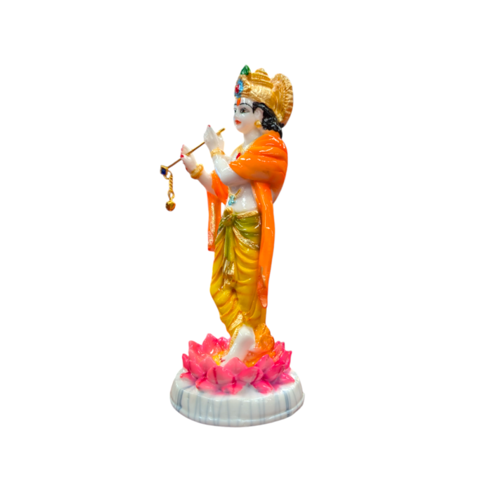 Side view of Krishna Statue playing Flute