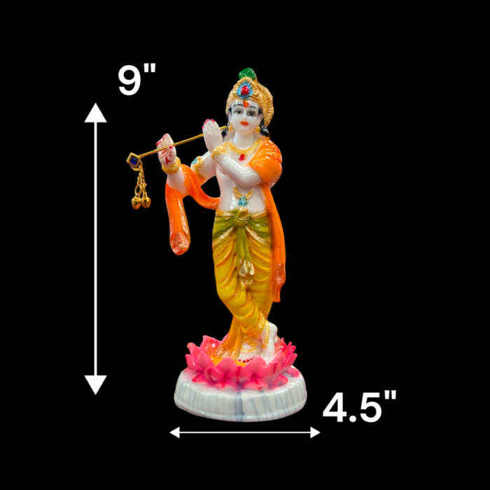 Krishna Statue playing Flute with dimesnions