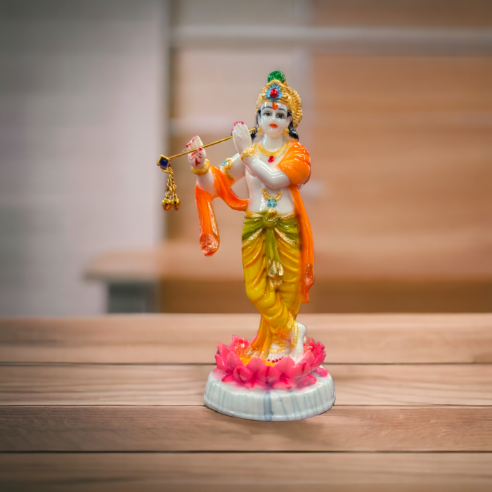 Beautiful Statue of Lord Krishna for Sale in Canada and the US, This Idol is made out of marble dust and is handpainted