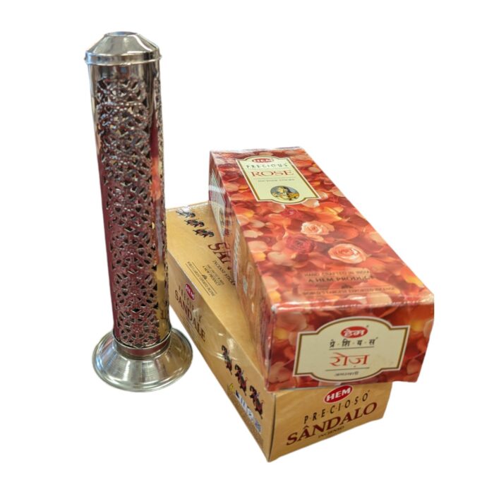 ilver Tower Incense Stick Holder with 2 Hem Incense Box