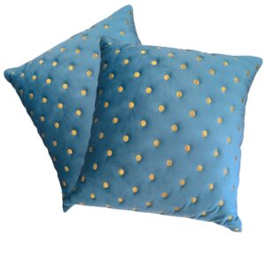 Image of Velvet cushion cover - Turquoise Colored