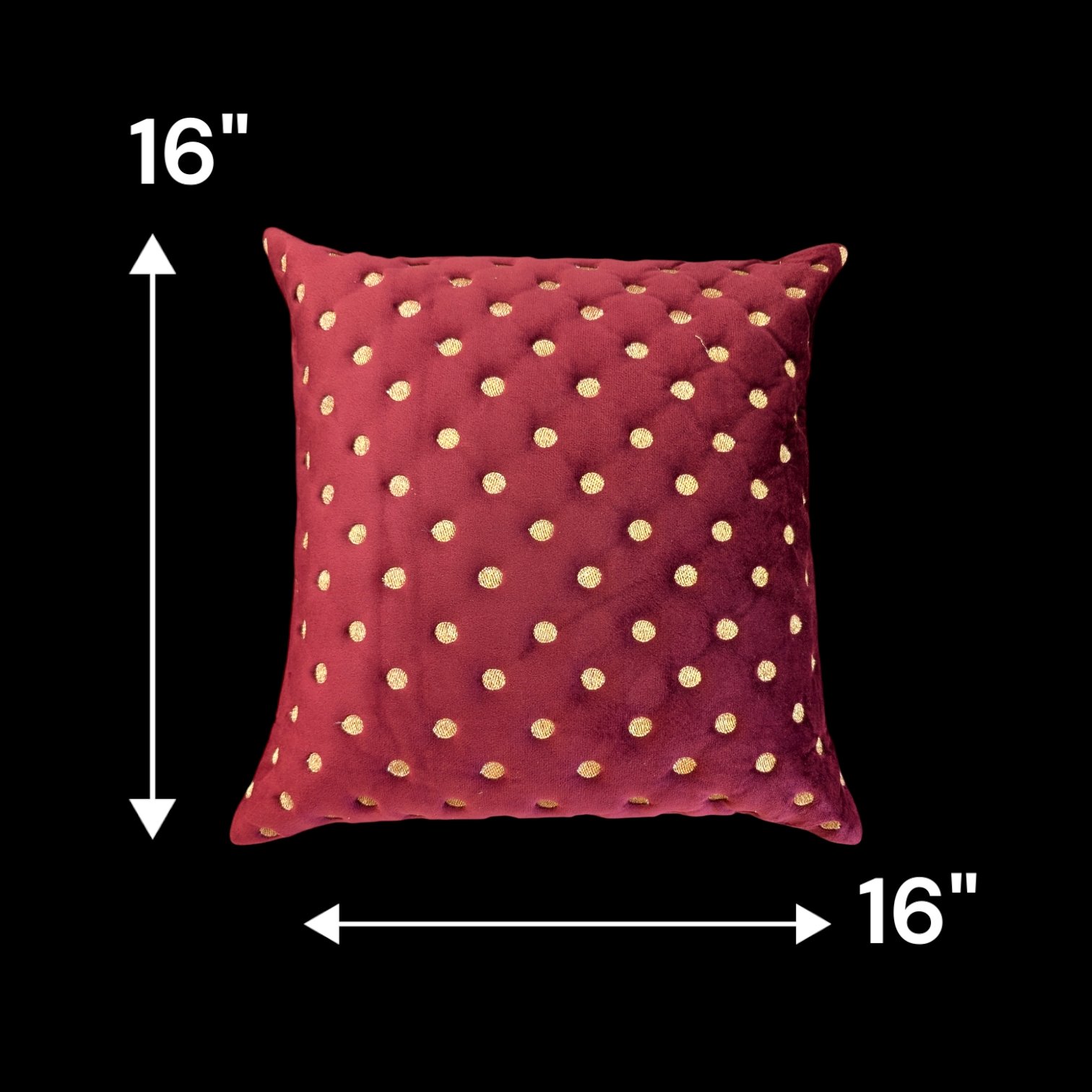 Image of Velvet cushion cover - Red Colored