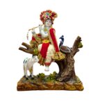 Large Krishna Idol on Tree - Velvet cloth - Image 5