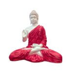 Large Meditating Buddha Statue-14 inch | Red White