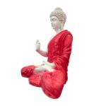 Large Meditating Buddha Statue-14 inch | Red White