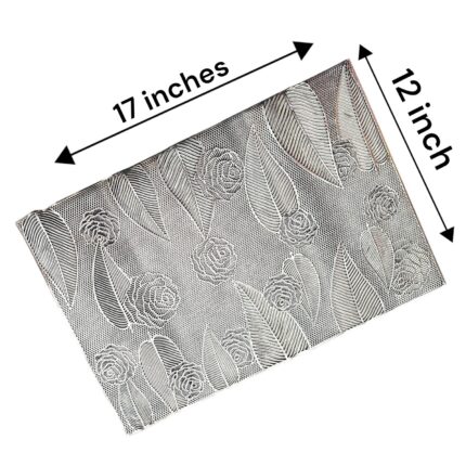 Image of a silver table mat. Perfect table mats for Diwali Decorations in Canada and the USA