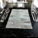 Image of a silver table mat. Perfect table mats for Diwali Decorations in Canada and the USA