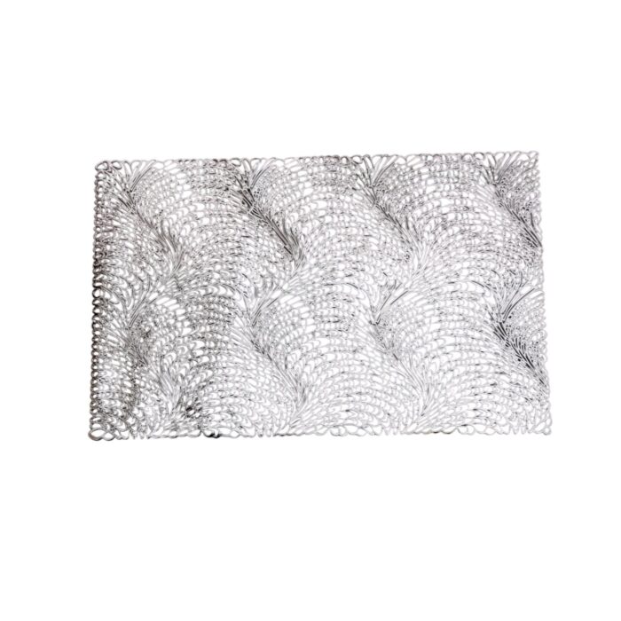 Image of a silver table mat. Perfect table mats for Diwali Decorations in Canada and the USA