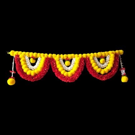 Artificial flower toran for main door decor on Diwali