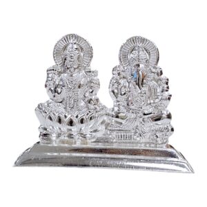 Pure Silver Lakshmi Ganesh Idol - 925 Stamped