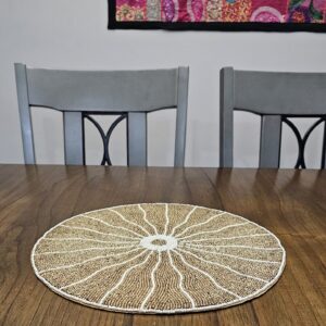Set of 2 beaded coasters set for living room and dinning table