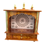 Image of a hand painted wooden mandir for your home and office in Canada and the US