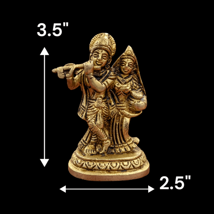 Brass Radha Krishna - Small - Image 2