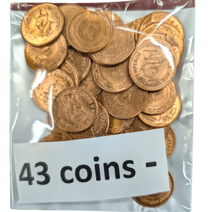 Image of 43 Copper coins for Puja purposes , available in Canada and the USA