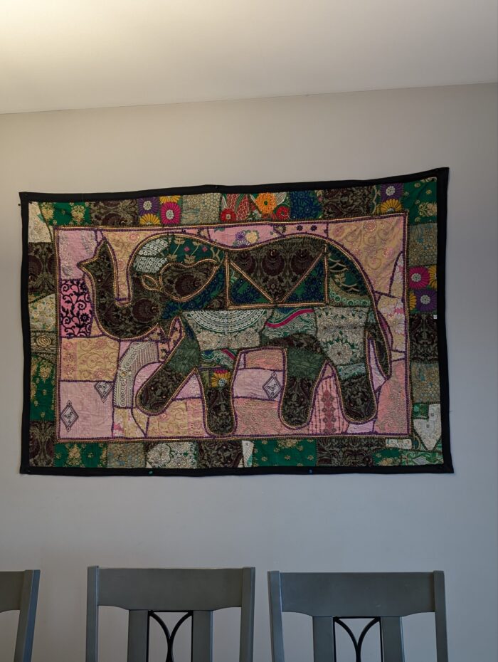 Hand made Patch work tapestry from India, for sale in Canada and the USA.