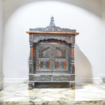 Wooden Home Temple with silver and copper oxidization . Perfect size for your home temple in Canada and the US