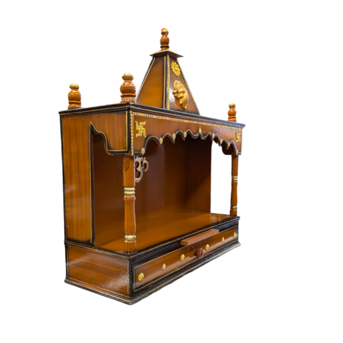 Lite Brown - Wooden Home Mandir