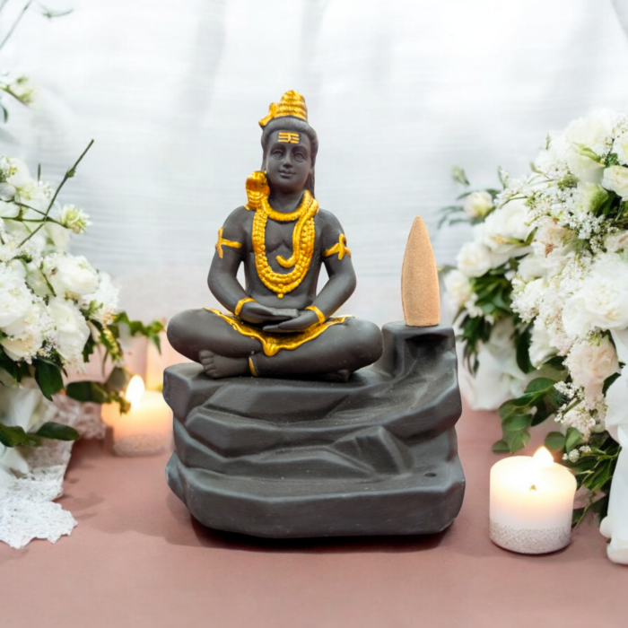 Image of a meditating Shiva Smoke fountain also called as fog fountain for sale in Canada and the US