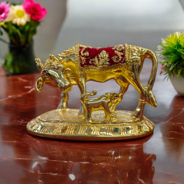 Gold plated Kamdhenu for your home mandir