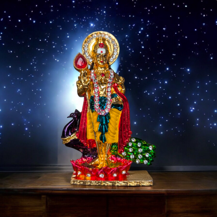 Lord Murugan with peacock Idol