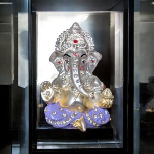 Matt finish pure silver plated Ganesh murti for your Car dashboard .