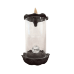 Ceramic Backflow Incense Burner with LED Crystal Ball & Windproof Cover - Image 4
