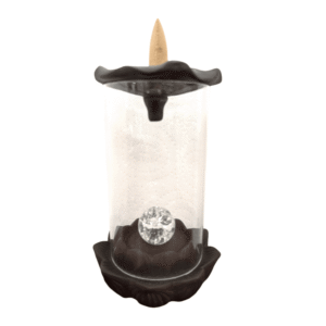 Fog Fountain - Ceramic Smoke fountain with acrylic glass and led globe. Backflow incense holder