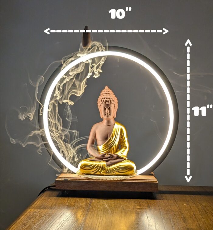 Buddha Backflow Incense Holder - with LED Light - Image 3