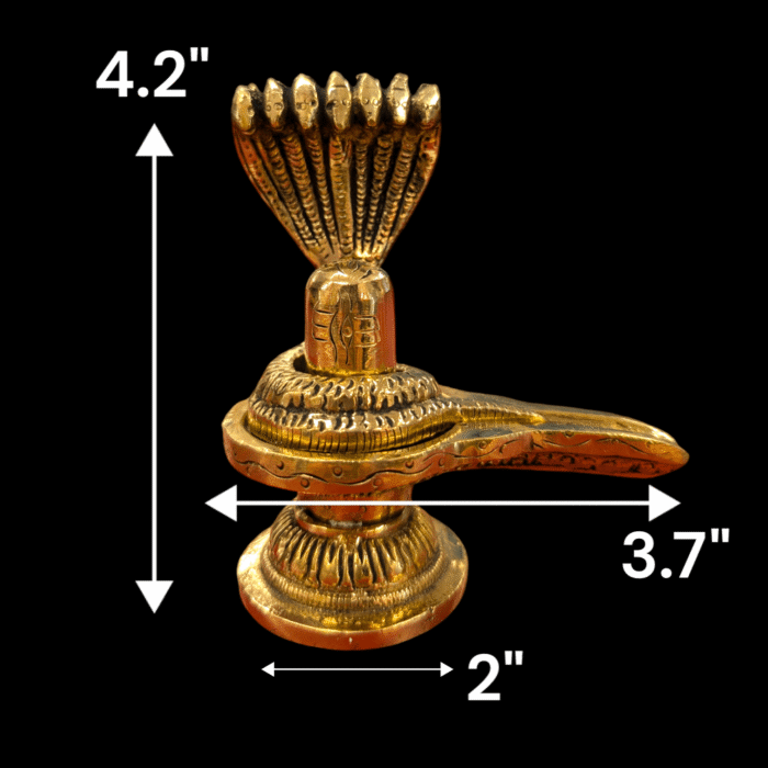 Dimensions of the Brass Shivling with Naag