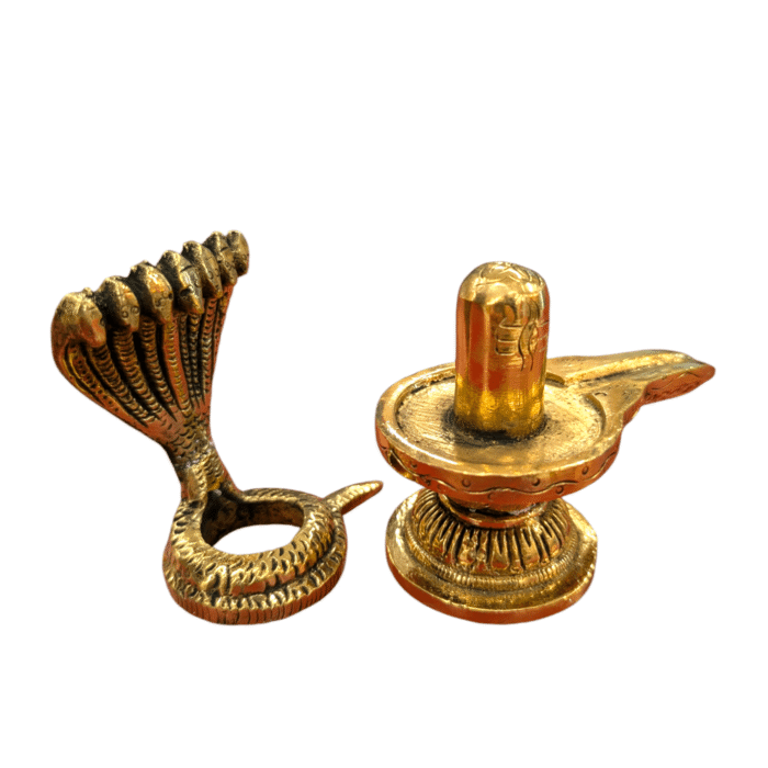 Brass Shivling with Naag