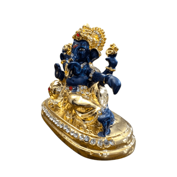 Car Dashboard Statue - Singhasan Ganesha- Blue - Image 4