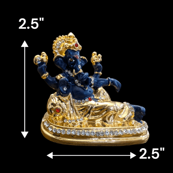 Car Dashboard Statue - Singhasan Ganesha- Blue - Image 2