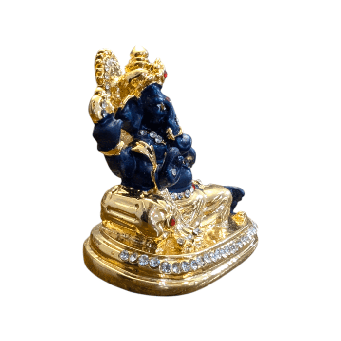 Car Dashboard Statue - Singhasan Ganesha- Blue - Image 5