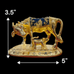 Golden Kamdhenu Cow and Calf | 24k Gold plated