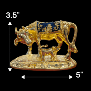 Golden Kamdhenu Cow and Calf | 24k Gold plated