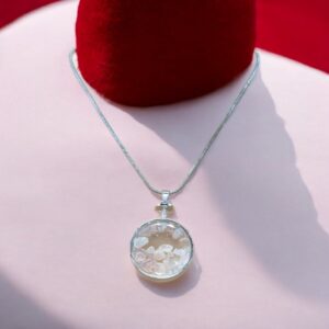 Rose quartz Round pendant Necklace