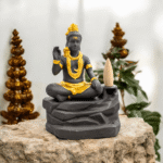 Image of a smoke fountain of Hindu God Shiva. This Backflow incense holder has a serene effect on the meditating person. Fog Fountain is perfectly designed to blend in.