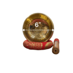 6 inch- Hammered Brass Singing Bowl | Tibetan Singing Bowl Set - Image 2
