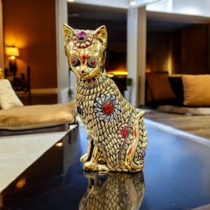 Handcrafted Brass Cat Figurine collectible