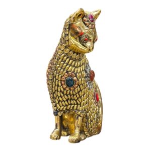 Handcrafted Brass Cat Figurine